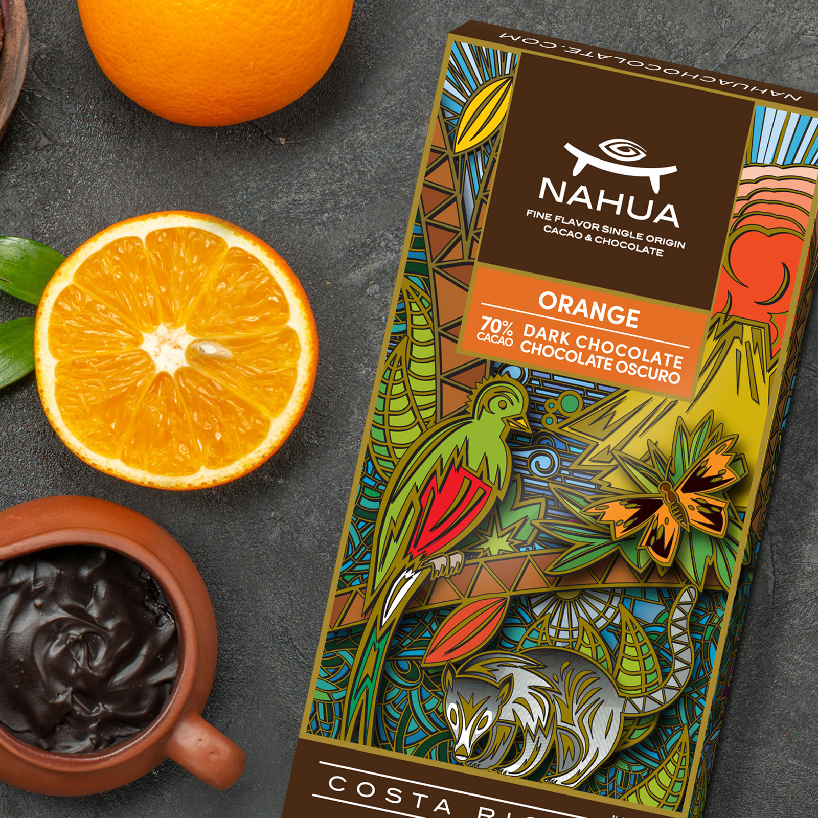 Orange Dark Chocolate Bar - 70% Cacao